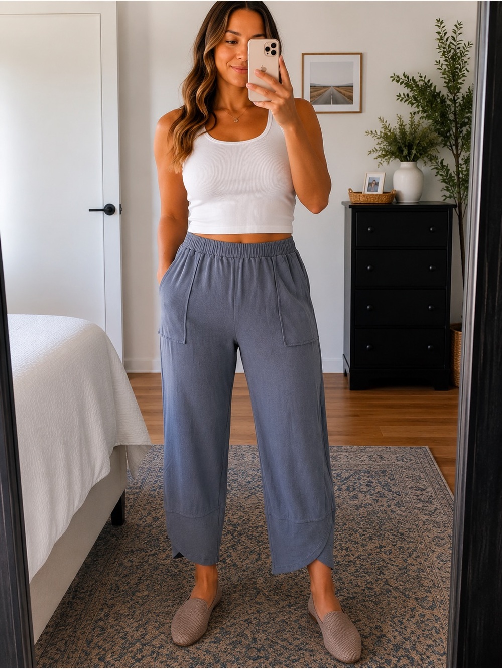 Unique Slate Blue Jogger Pants | Women’s Large | Relaxed Pocket Lounge Pants